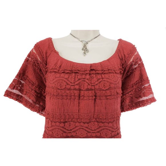 Size 14W 1X ELEGANT CORAL LACE SHIFT DRESS Summer Wedding Party Church PLUS SIZE - Picture 2 of 6